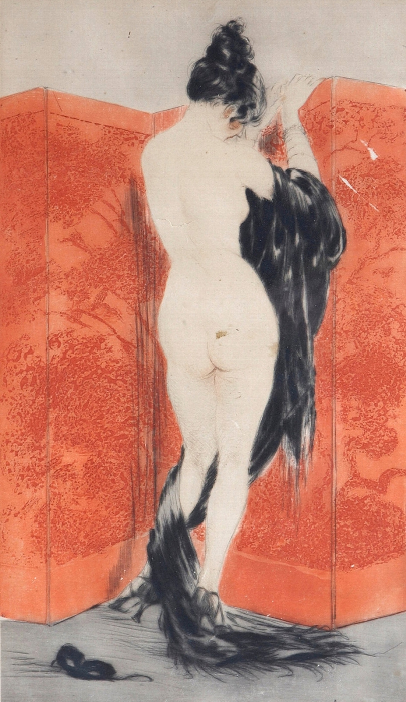 Louis Icart. Red screen. 1922