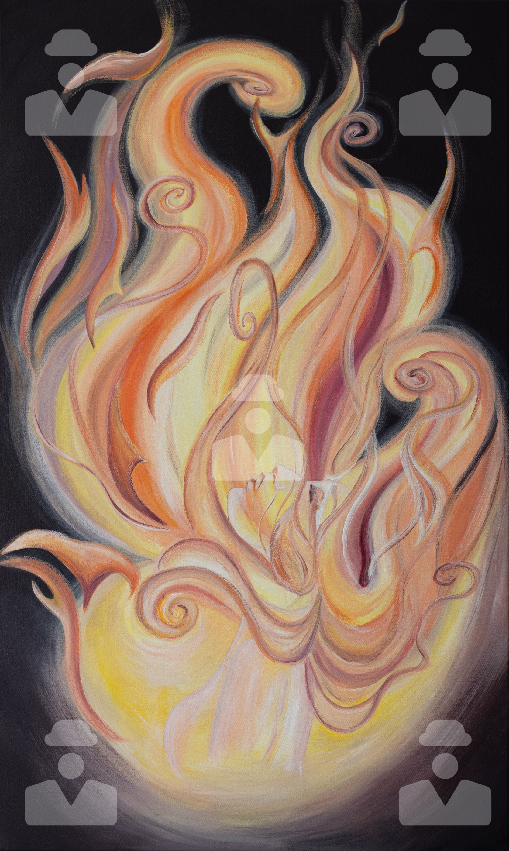 アート・デザイン・音楽 HAMADA & ARTIGAS The colours of fire The inner fire, 2025, 60×100 cm by Alexandra Begidova: History