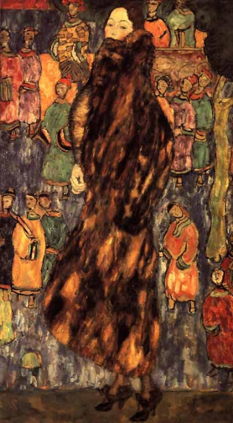 Gustav Klimt. The lady in the fur coat of the weasel (work in progress)