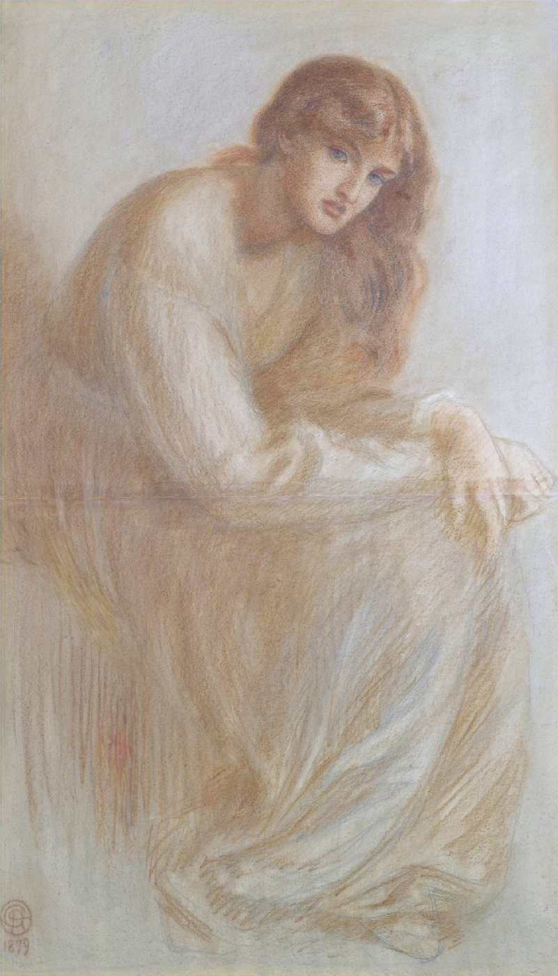 Dante Gabriel Rossetti. Seated portrait of Alexa Wilding