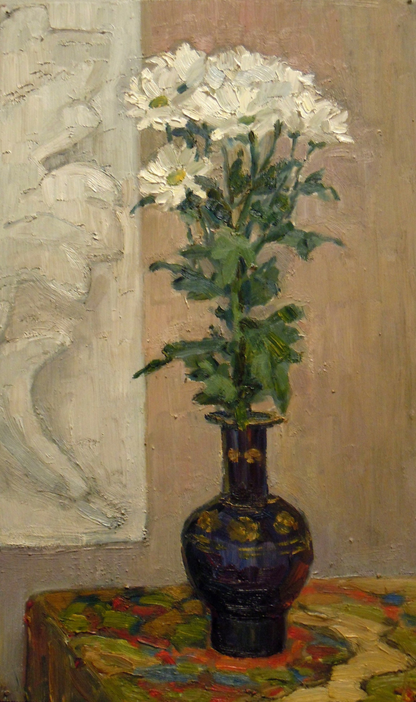 Vera Alekseevna Emelyanova. White chrysanthemum