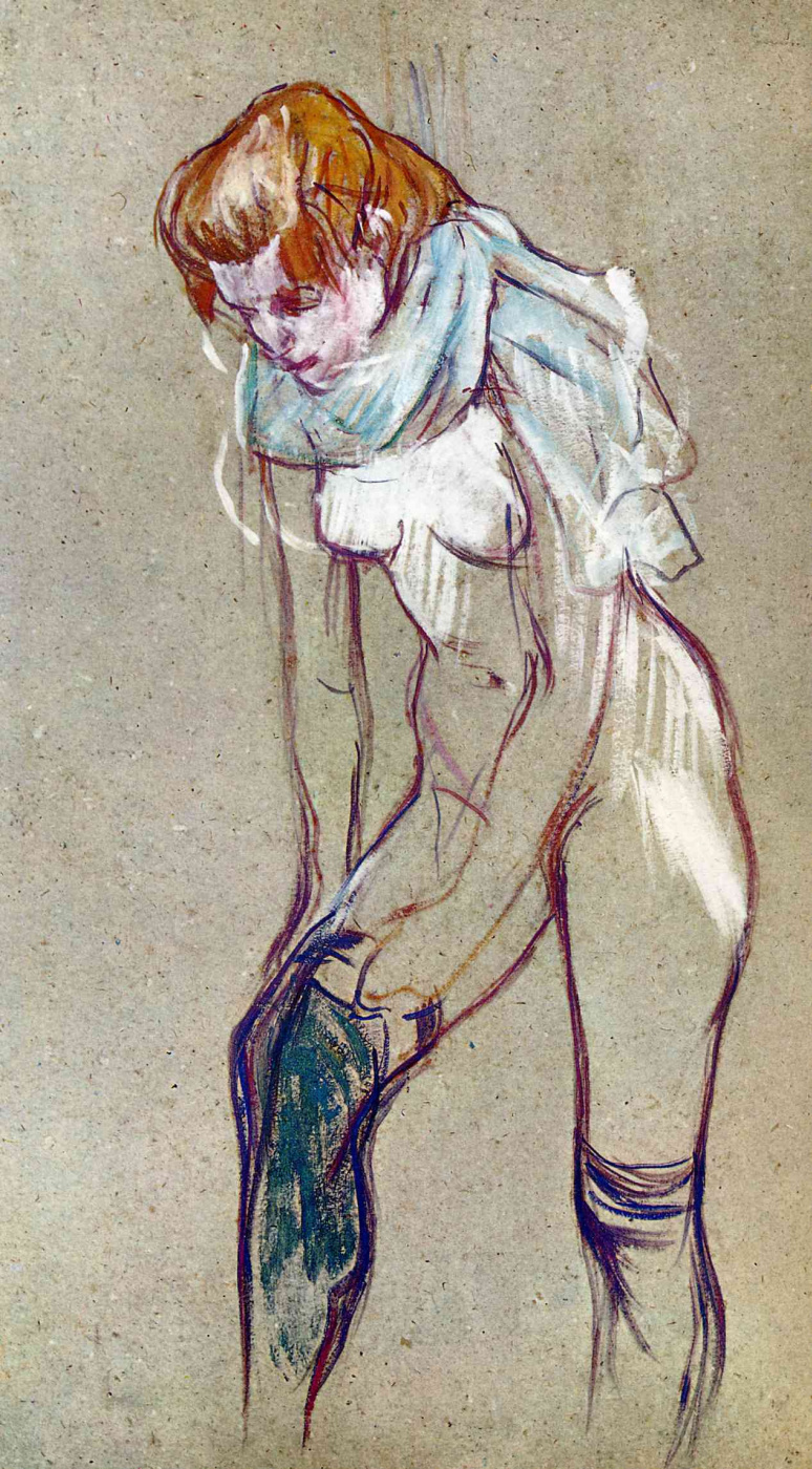 Henri de Toulouse-Lautrec. Woman pull-up stockings