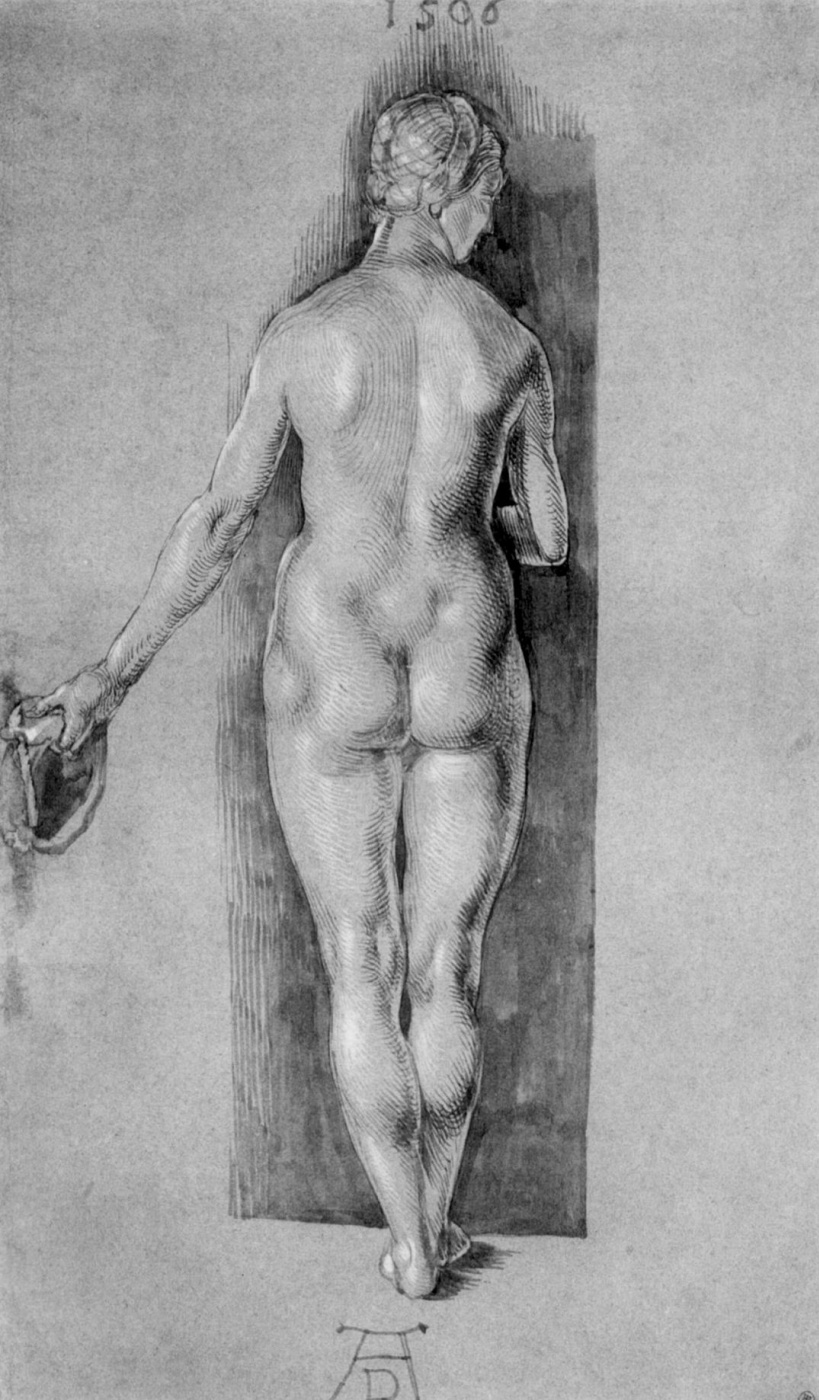 Albrecht Dürer. Nude figure from the back