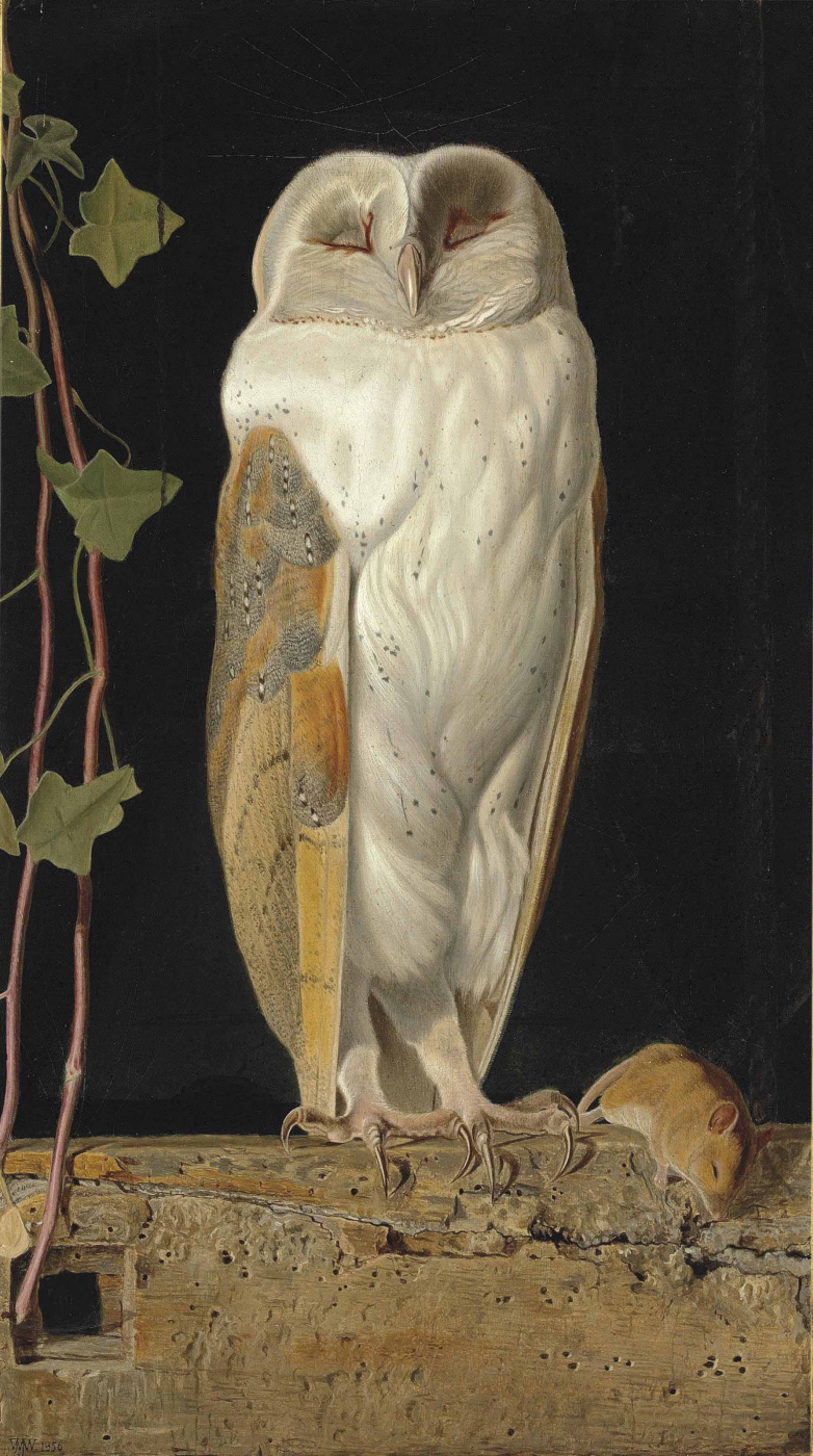 William James Webbe. Alone and warming his five wits, The white owl in the belfry sits