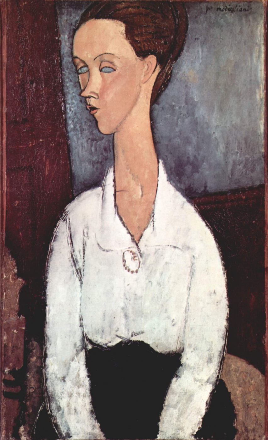 Amedeo Modigliani. Portrait of Chekhov Lunii in white blouse