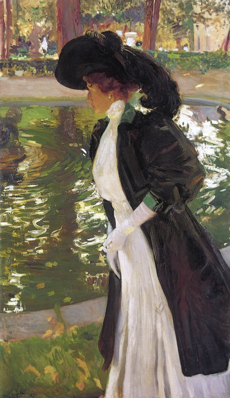 Joaquín Sorolla (Soroya). Clotilde pasea por los jardines de la grani.