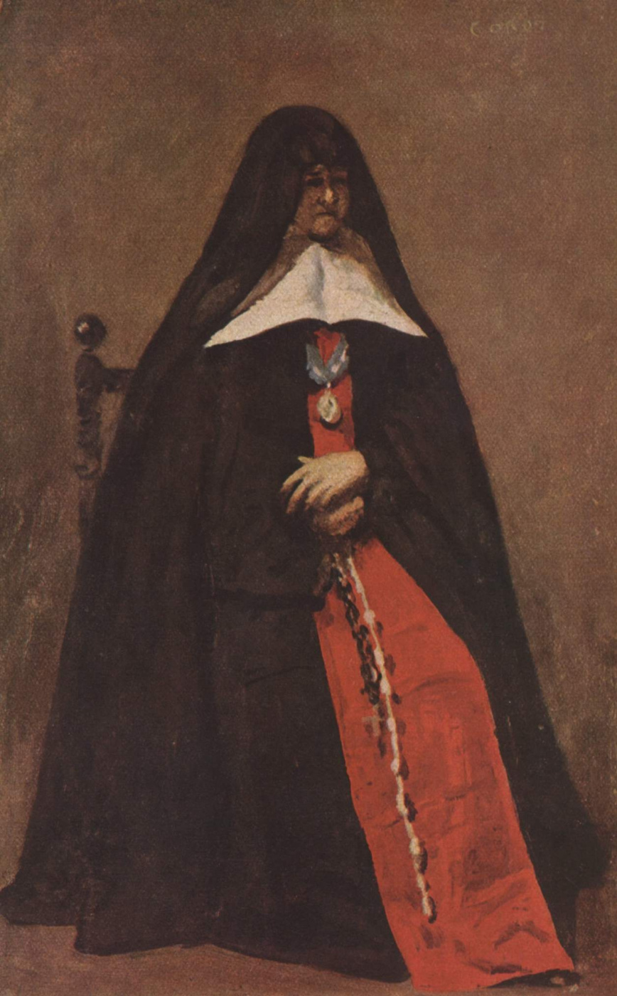 Camille Corot. Portrait of the abbess in the monastery of the Annunciation in Boulogne-sur-mer