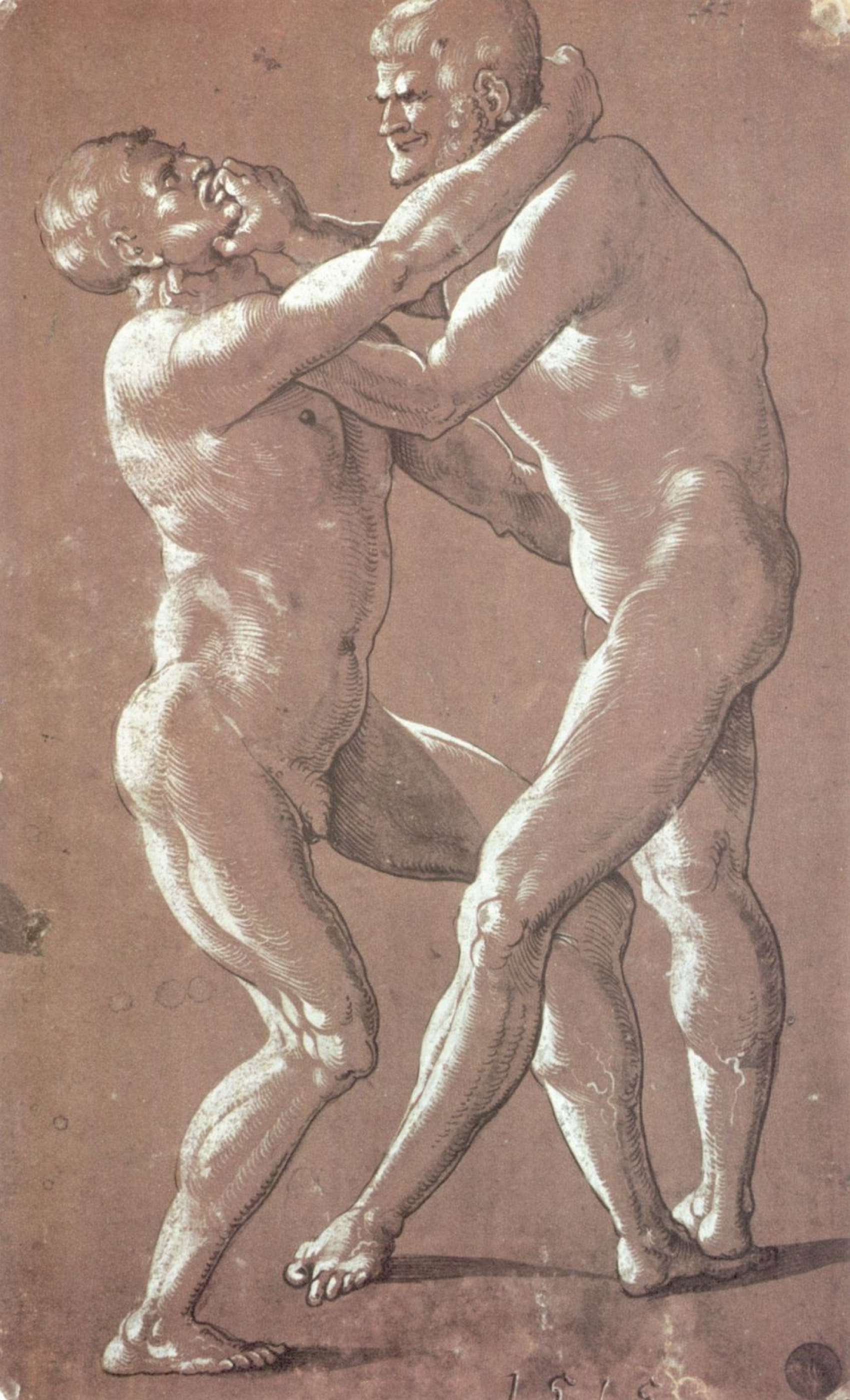 Buy a digital copy: Hans Baldung - Two naked wrestlers | Arthive