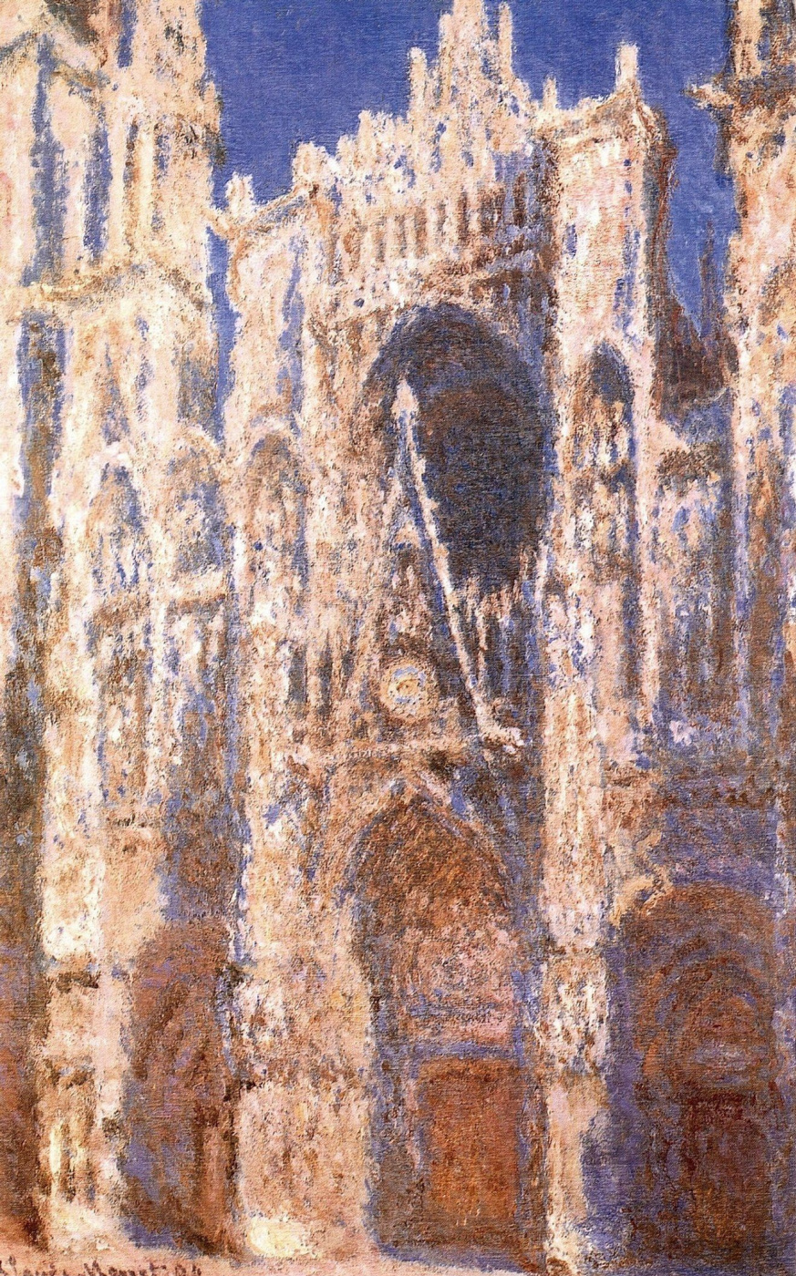 Claude Monet. La catedral de Ruán, la entrada principal al sol.