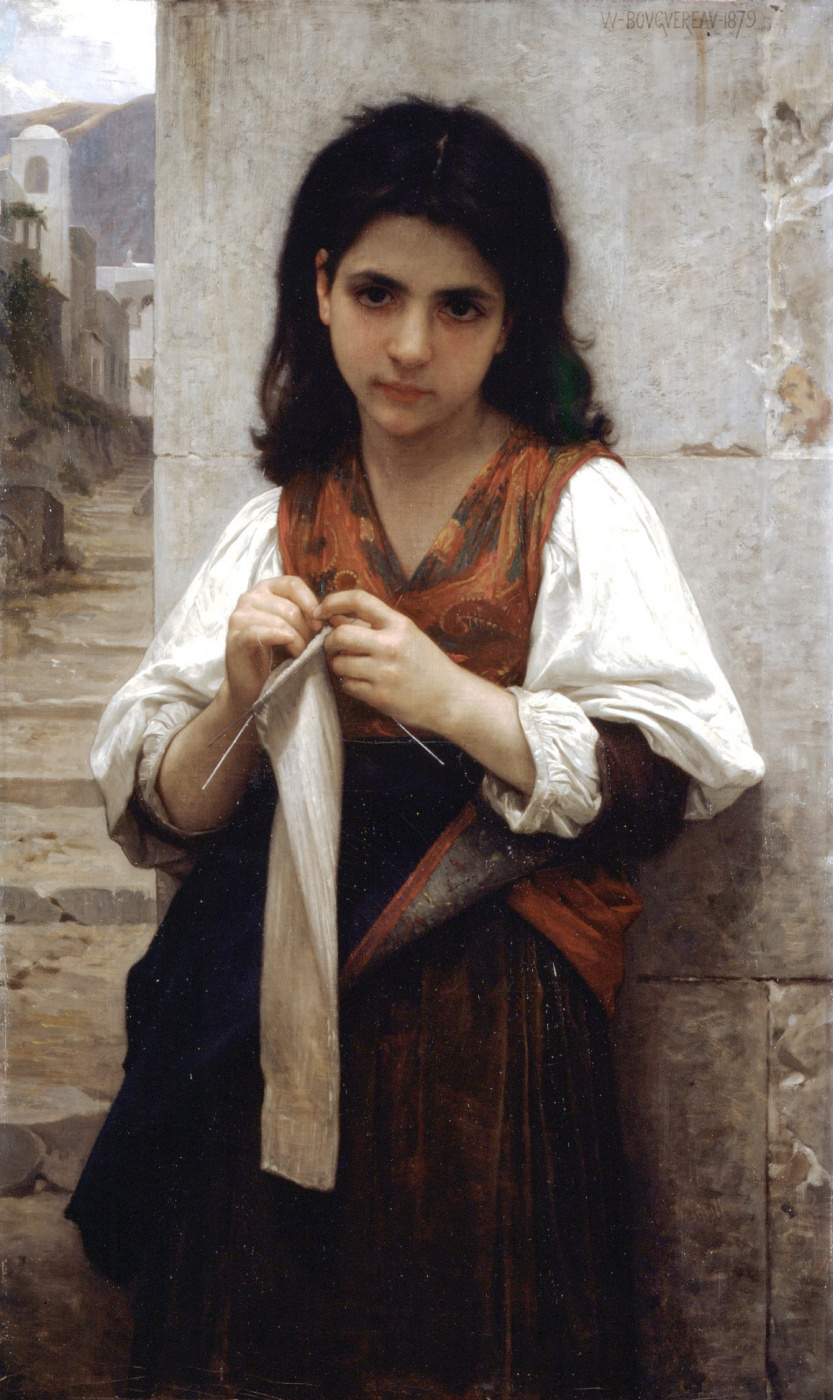 William-Adolphe Bouguereau. Knitter