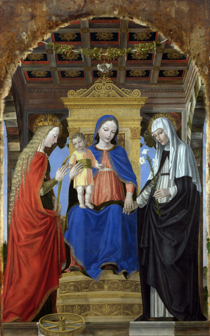 Ambrogio Bergognone. The virgin and child with saints