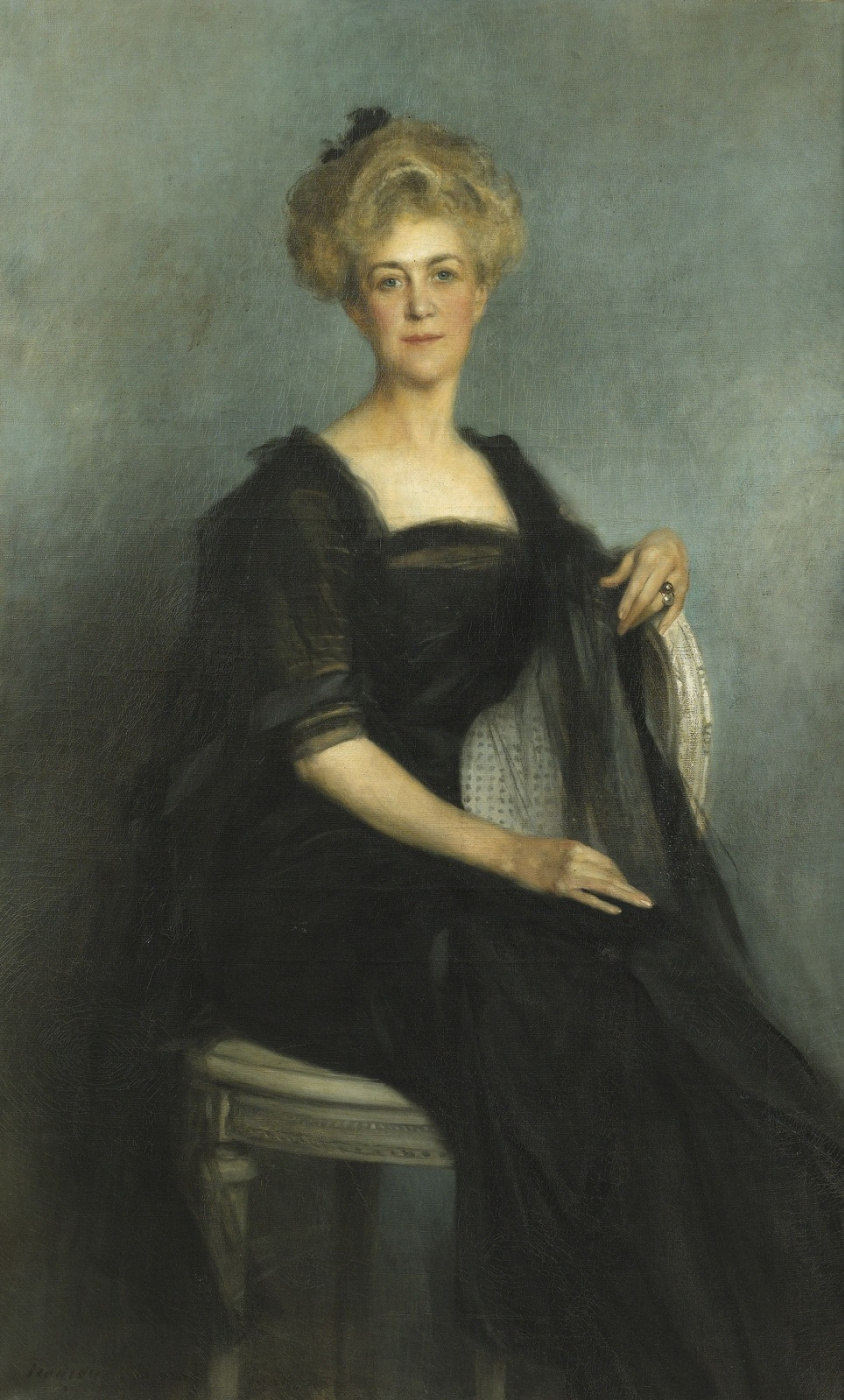 Francois Flameng. Portrait of Mrs. Vanderbilt.  One thousand nine hundred nine