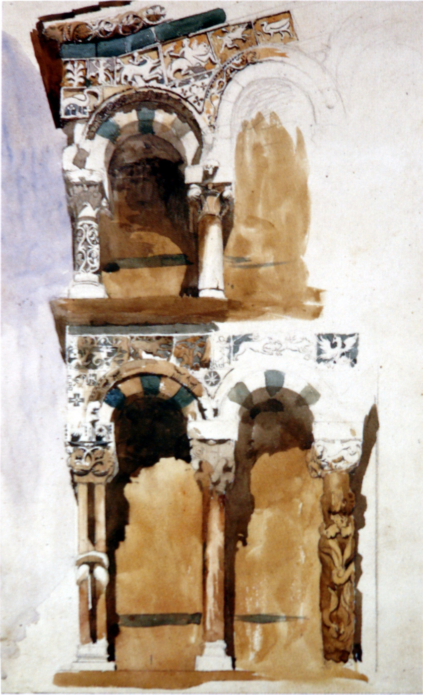 John Ruskin. Part of the facade of San Michele, Lucca