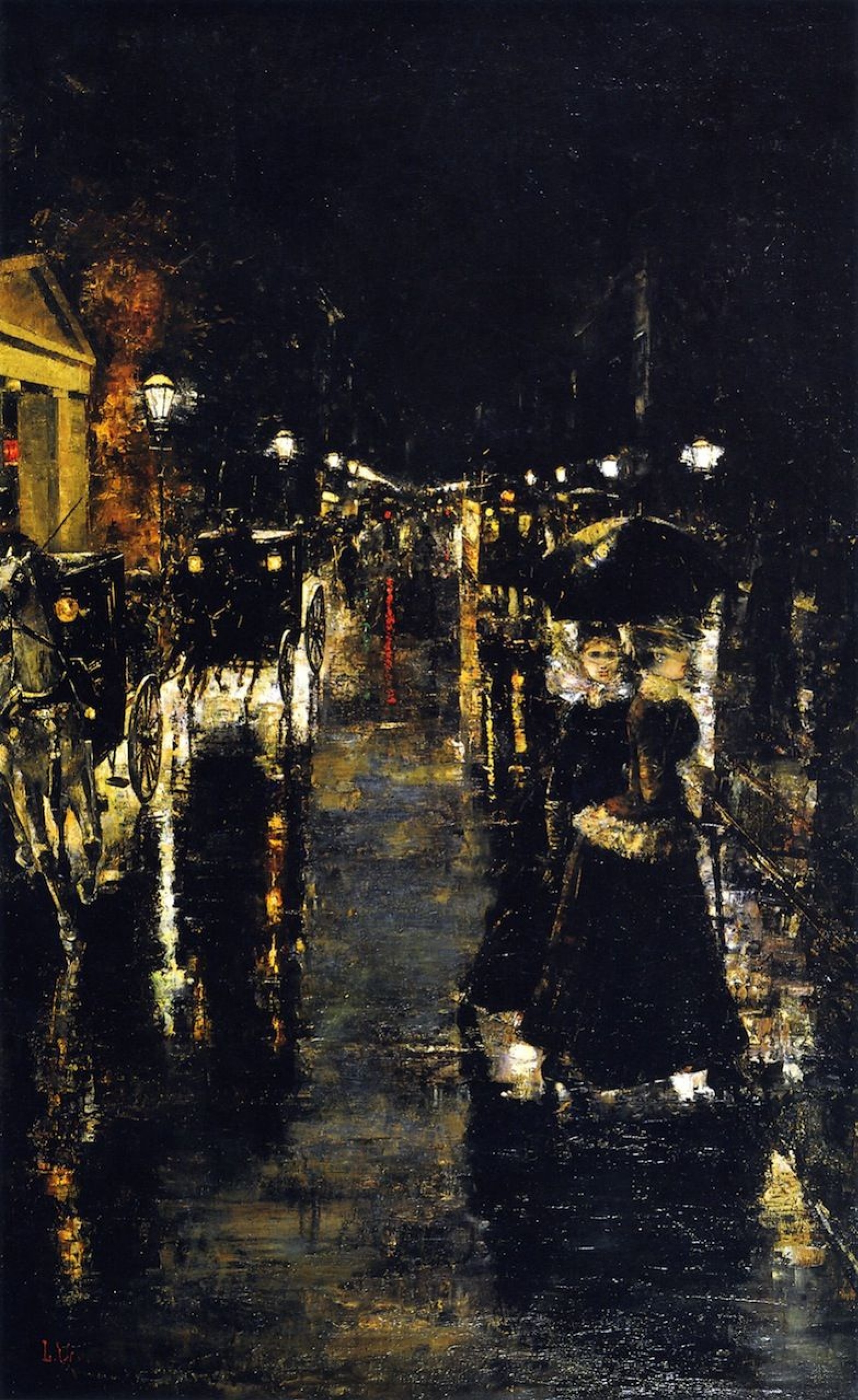 Lesser Ury Leipzig street, 1889, 68×107 cm: Description of the