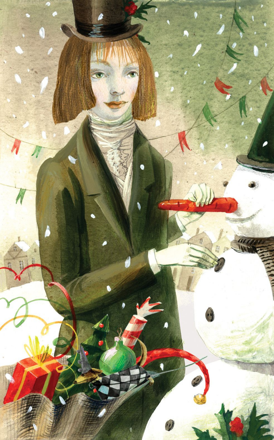 Victoria Vladimirovna Fomina. Girl and snowman