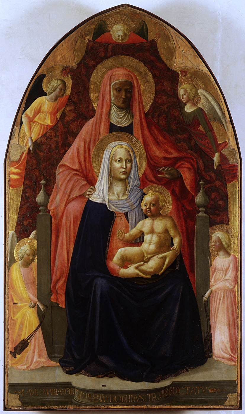 Tommaso Masaccio. Madonna and Child with St. Anne