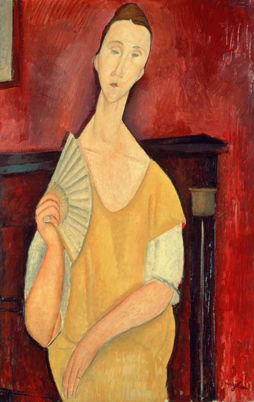 Amedeo Modigliani. Woman with a fan. Portrait Of Chekhov Lunii