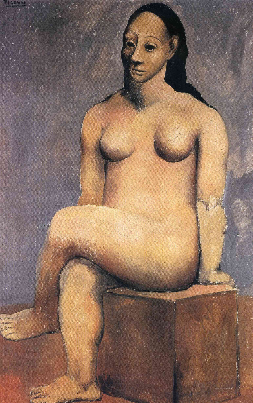 Пабло Пикассо. Сидящая обнаженная со скрещенными ногами