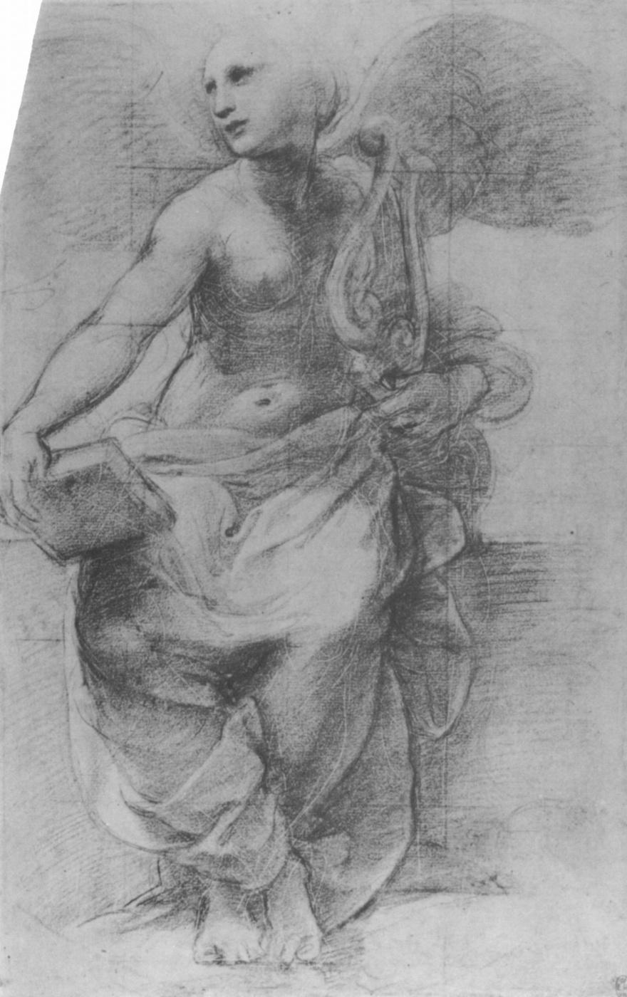 Raphael Santi. Allegory Of Poetry. A sketch of the frescoes of the Palace of the Pope in the Vatican