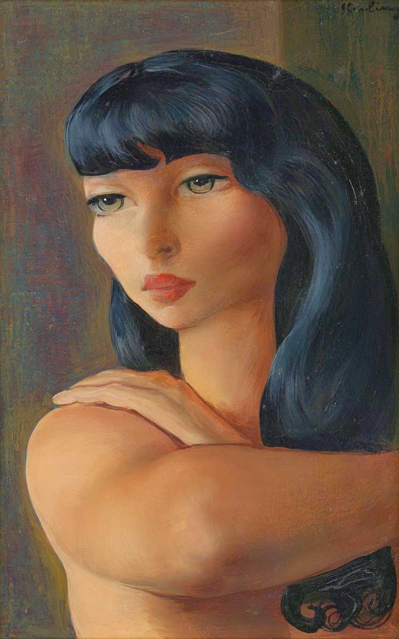 Moses Kisling. Petite tête brune