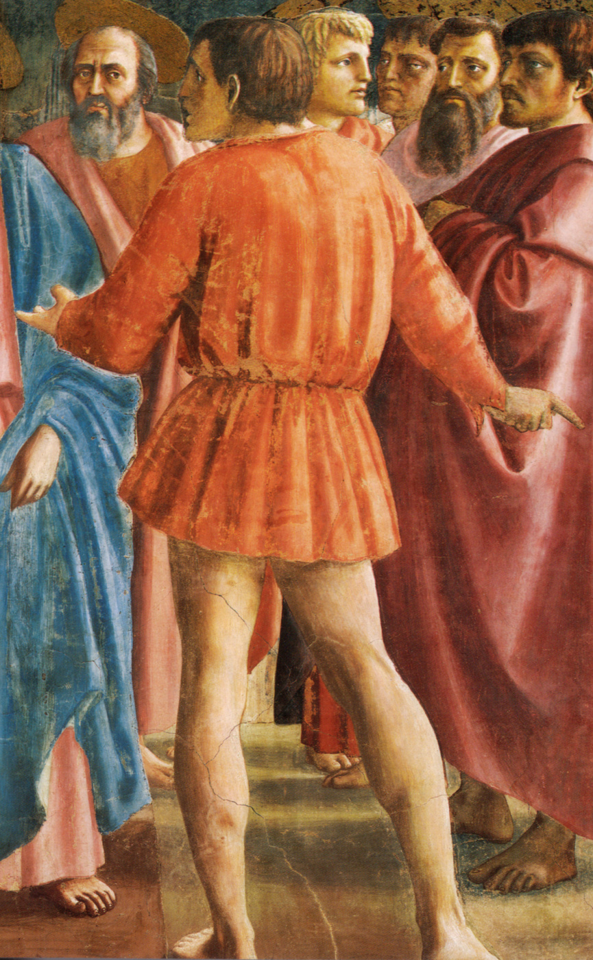 Tommaso Masaccio. Miracle with a statir (Payment of taxes). Fragment