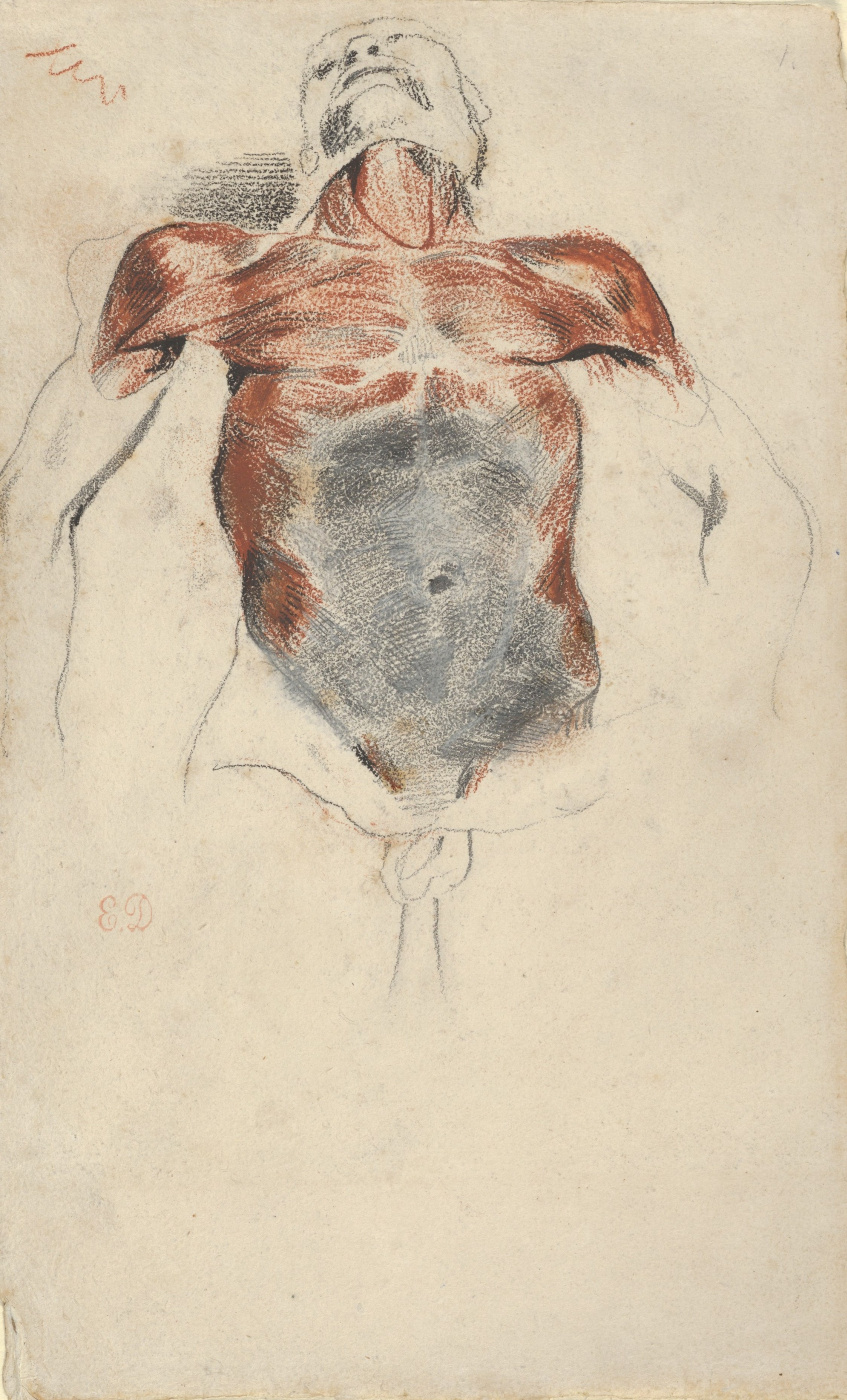 Eugene Delacroix. Tutorial: torso of a dead man