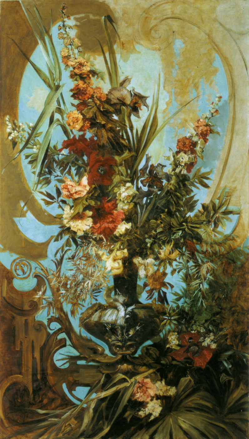 Hans Makart. Decorative bouquet of flowers