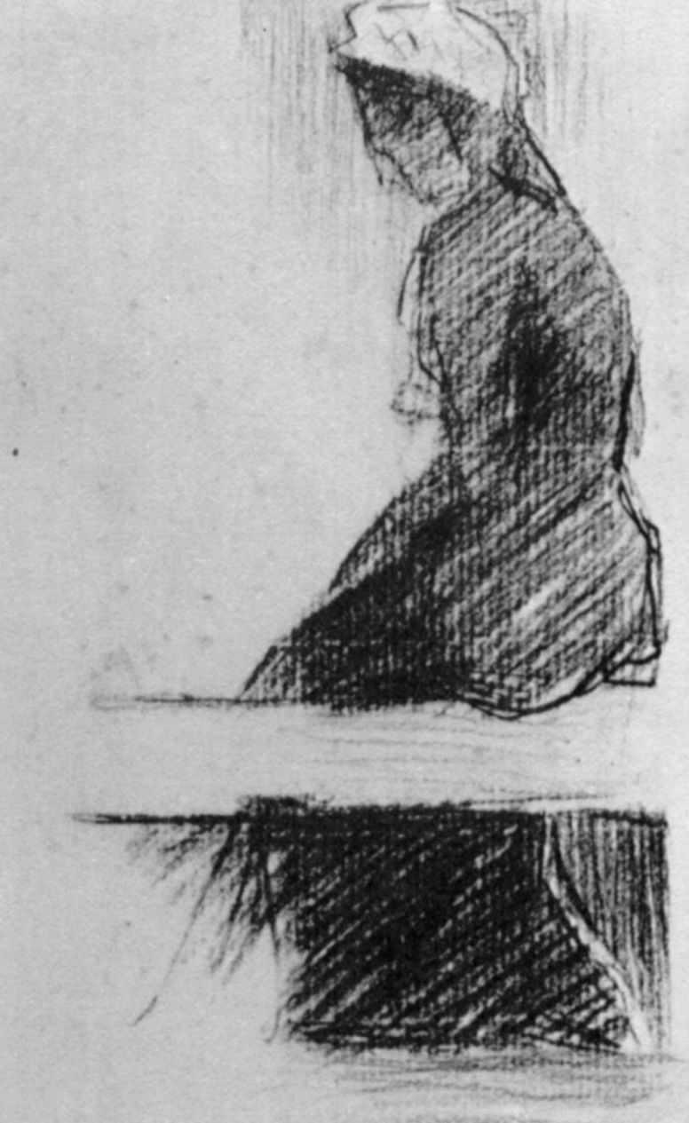 Georges Seurat. Sitting on the bench woman