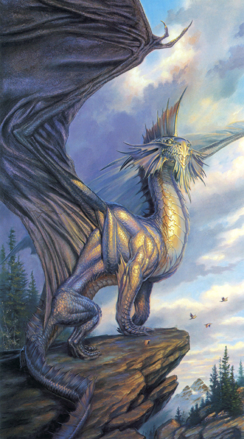 Todd Lockwood. Silver dragon