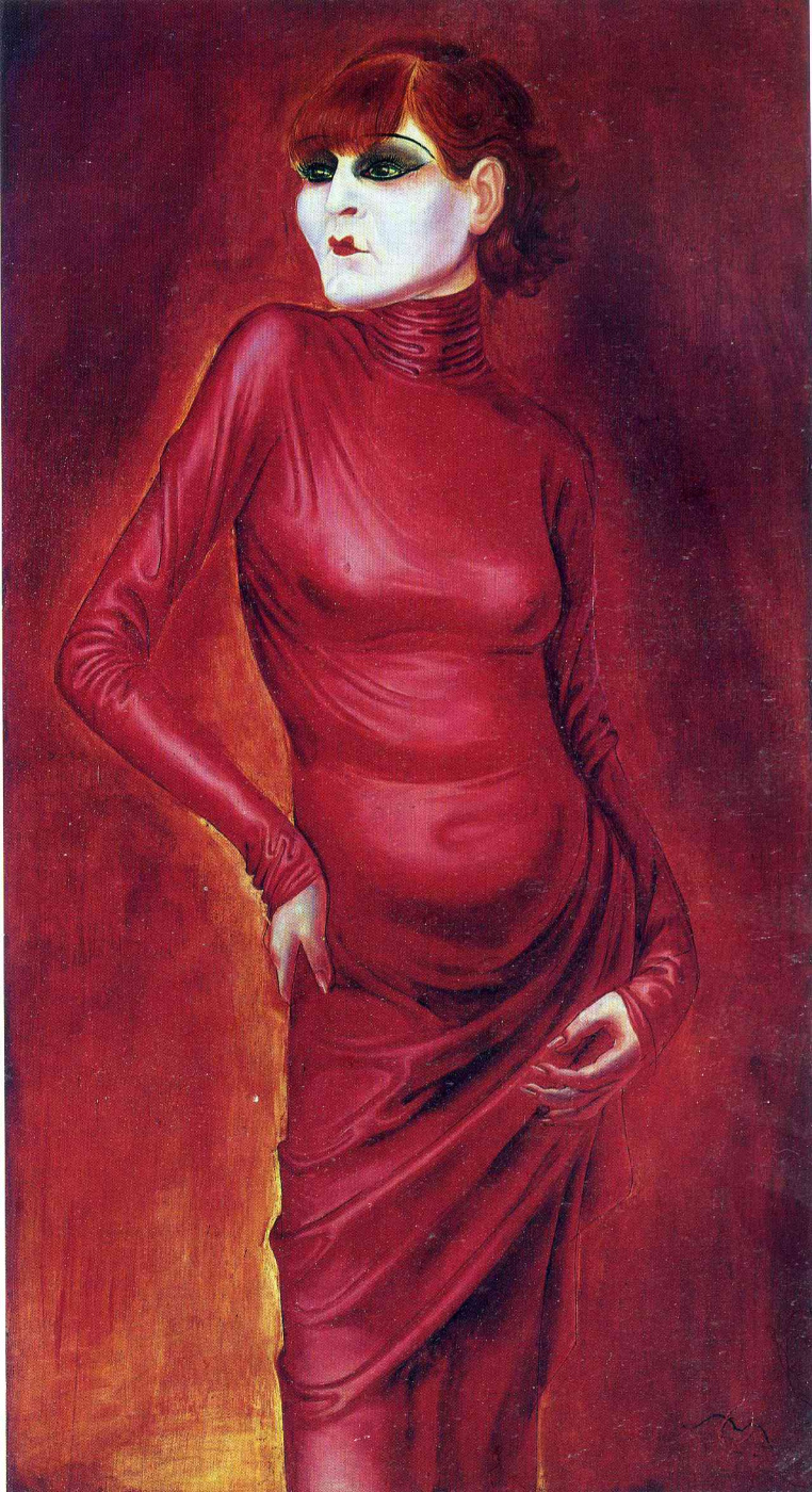 Otto Dix. Lady in red