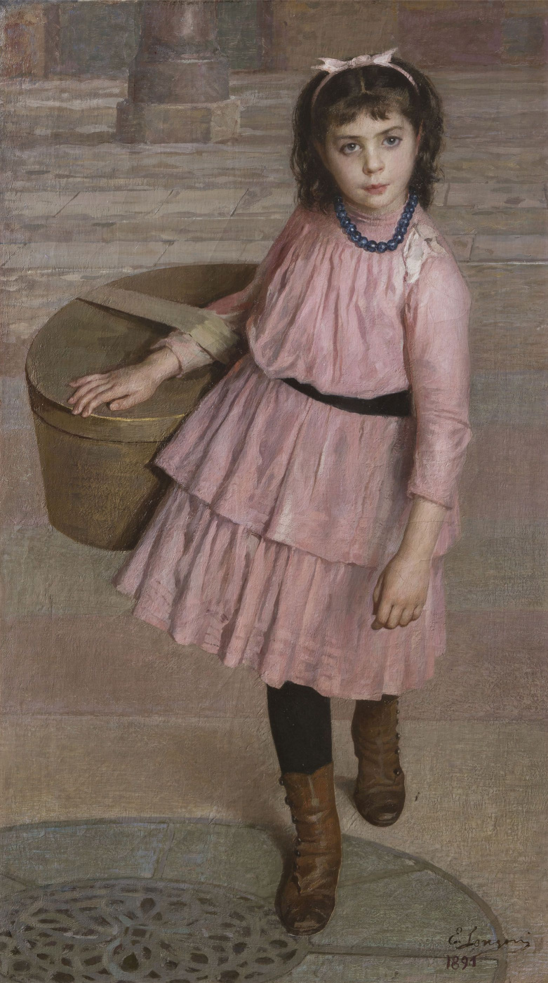 Emilio Longoni. La Piscinina (La Piccolina) 1890, olio su Tela,126 X 71 cm