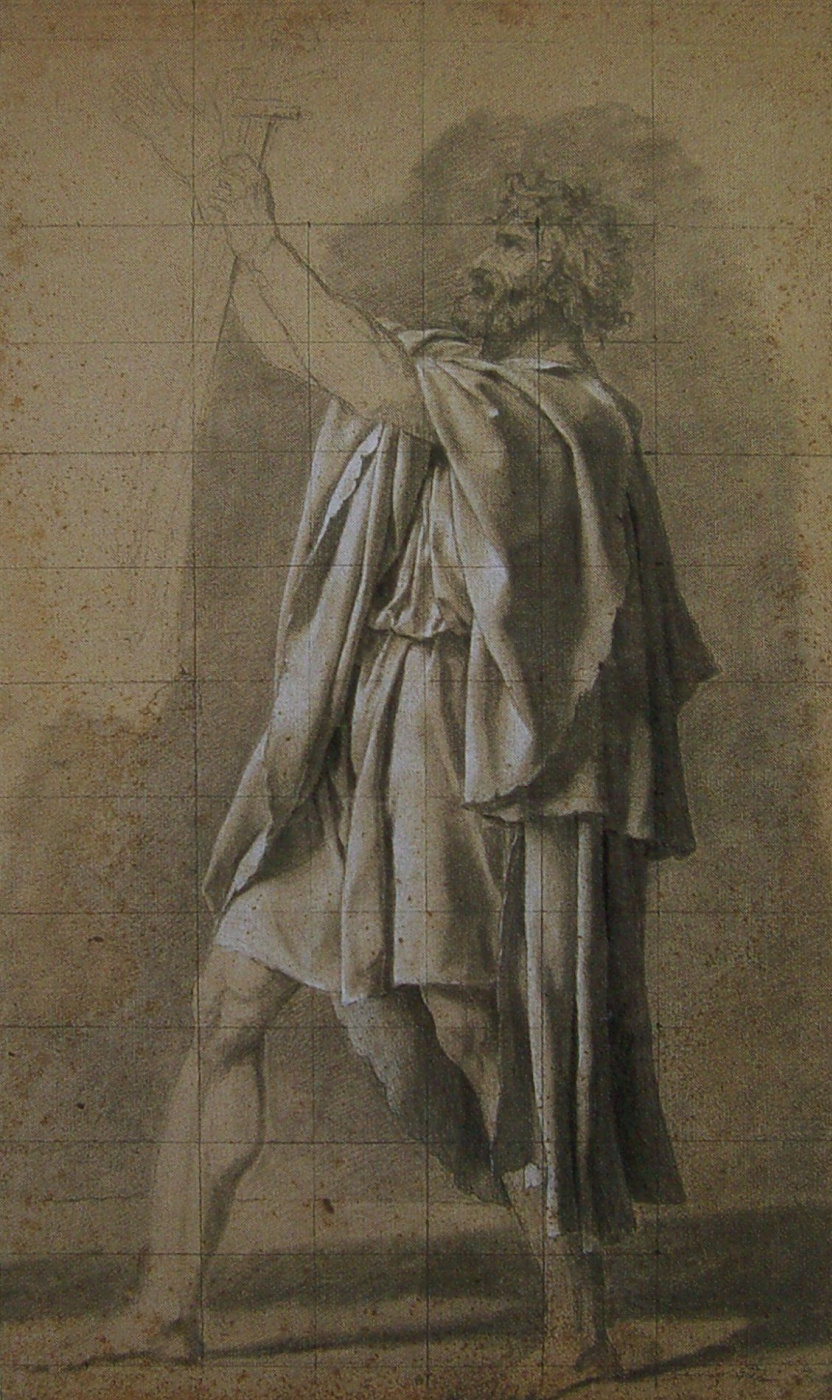 Jacques-Louis David. Old Horace ("Sketch for the oath Horatii")