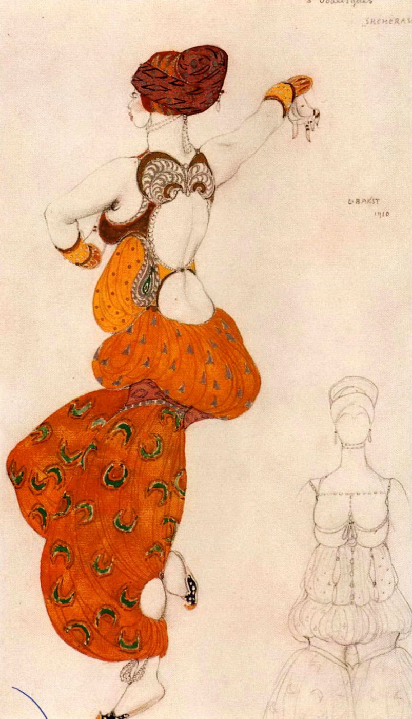 Lev (Leon) Bakst. Odalisque. Costume design for the ballet "Scheherazade"