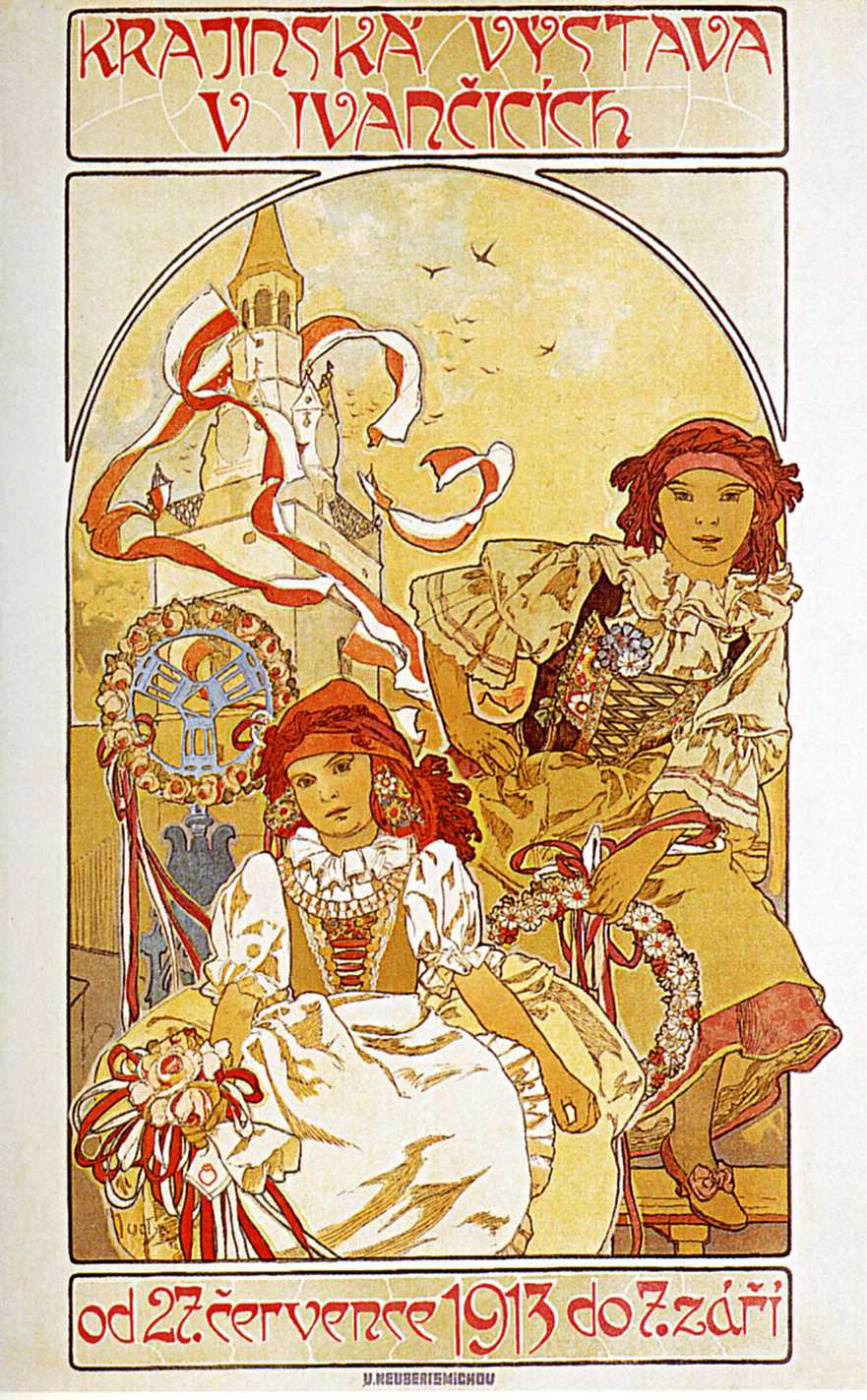 Alfonse Mucha. Advertising poster for the Regional exhibition in Ivančice