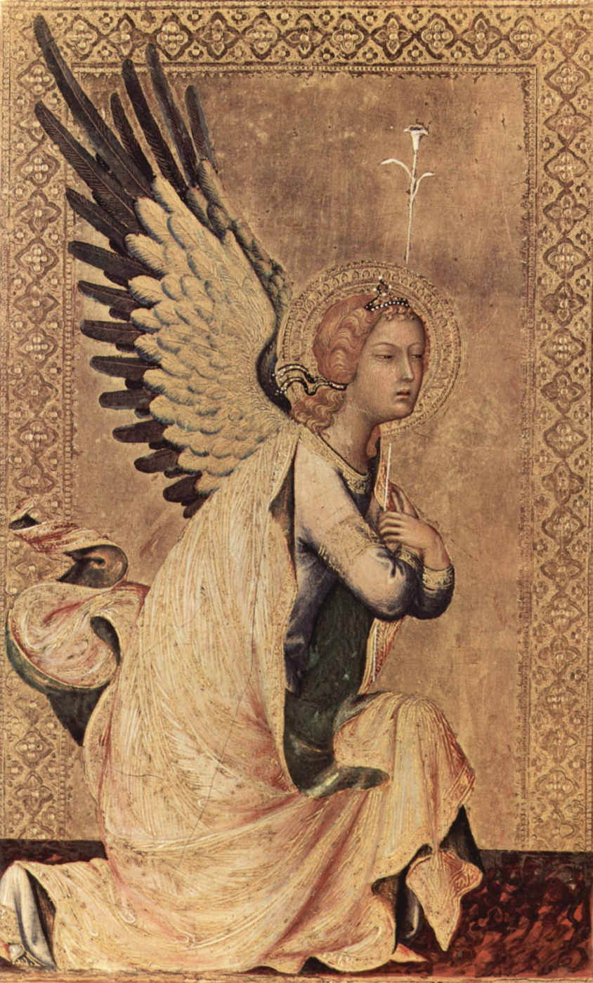 Simone Martini. The Altar Orsini. The angel of the Annunciation