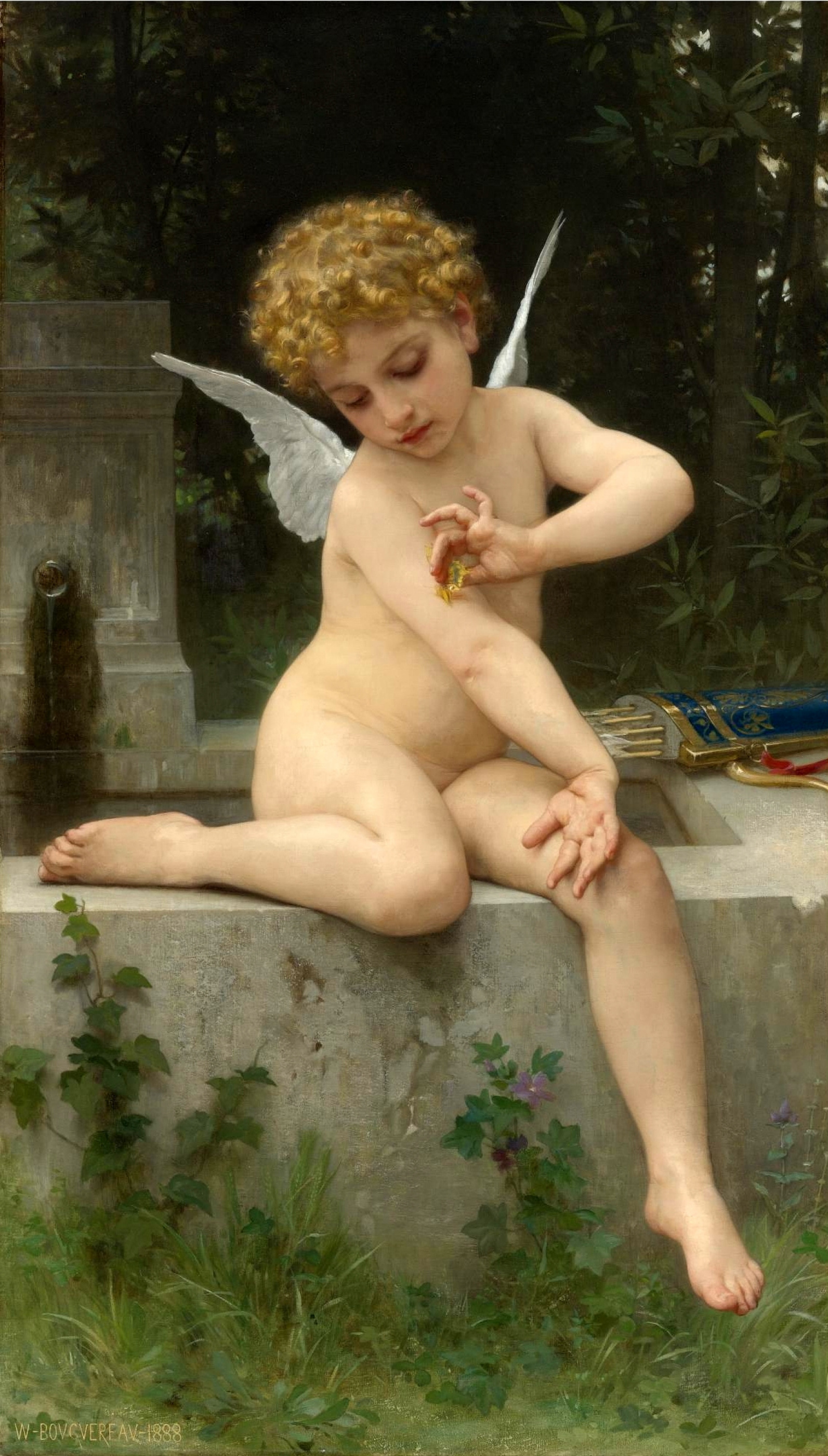 Buy digital version: Cupid and butterfly by William-Adolphe Bouguereau |  Arthive