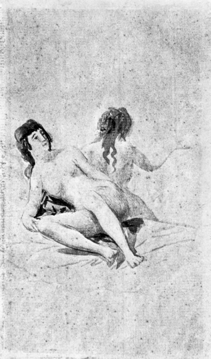 Francisco Goya. Salokoski album: Two naked young women on the bed