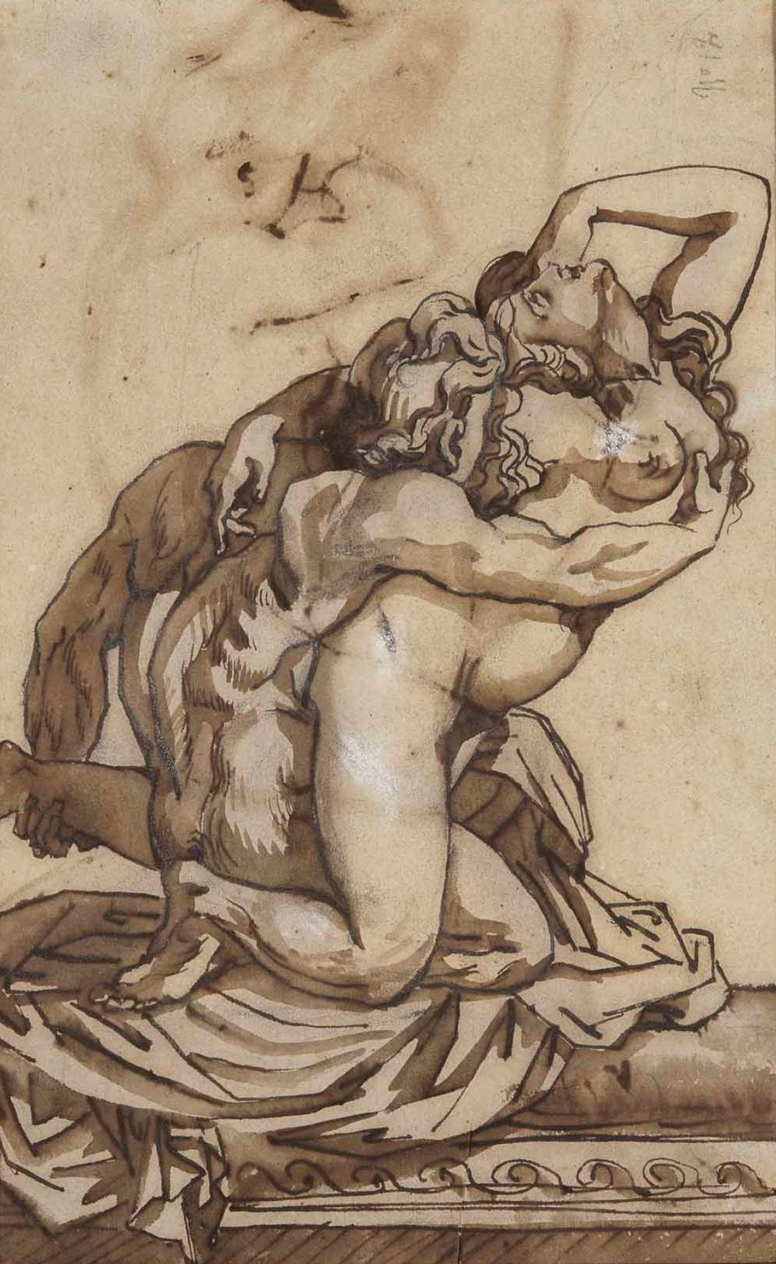 Théodore Géricault. Desnudo hombre y mujer. Estudiar