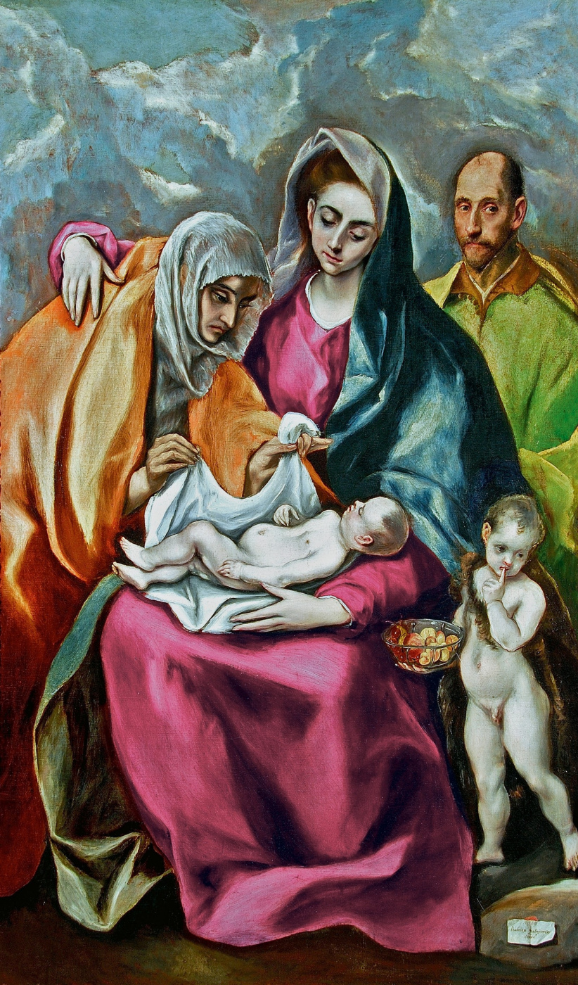 Эль Греко (Доменико Теотокопули). Sacra Famiglia con Sant'Anna e il giovane Giovanni Battista
