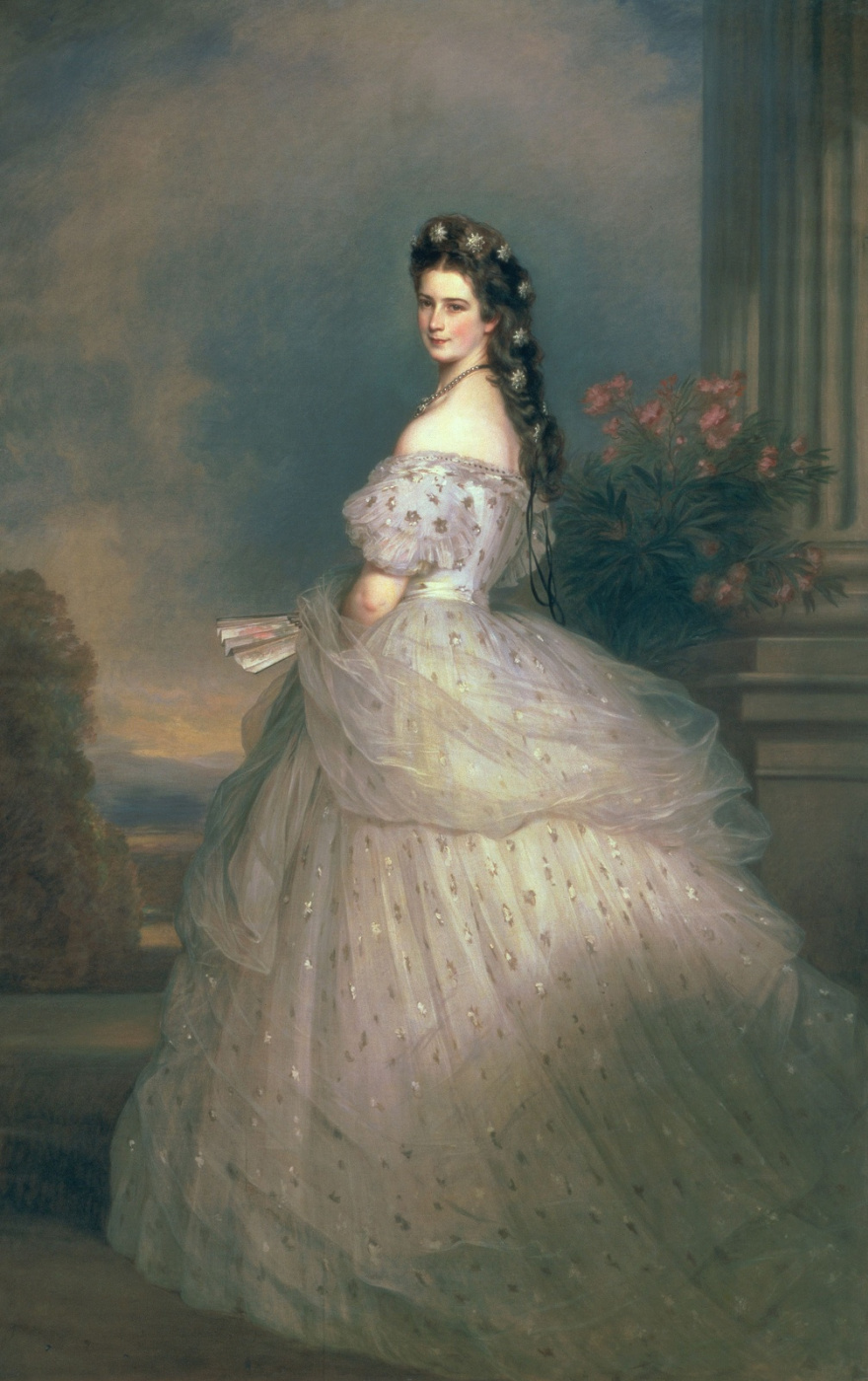 Franz Xaver Winterhalter. Elisabetta di Baviera, imperatrice d'Austria, moglie dell'imperatore Francesco Giuseppe, in abito da cerimonia con stelle di diamanti