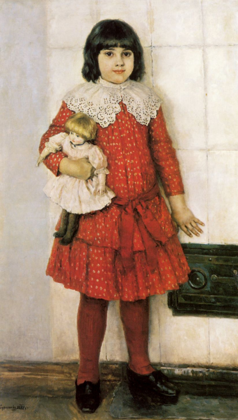 Vasily Surikov. Portrait of Olga Vasilievna Surikova, daughter of the artist, childhood