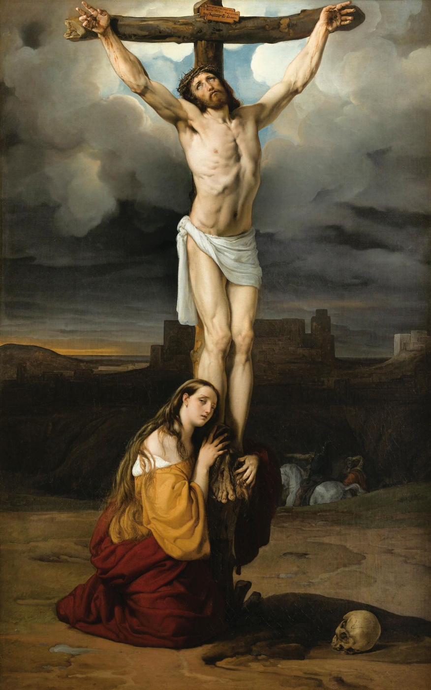 Francesco Ayets. Penitent Mary Magdalene at the foot of the cross