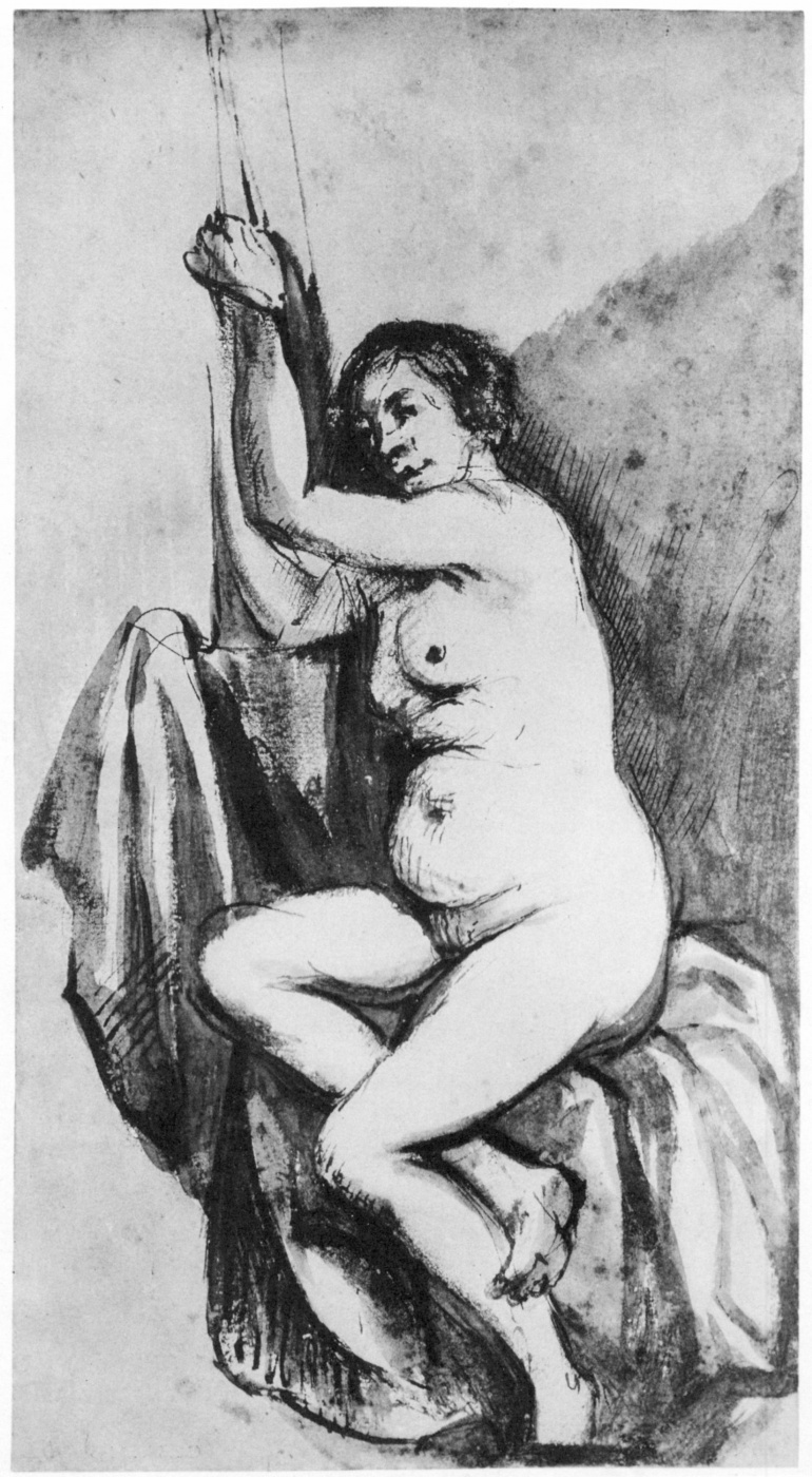 Rembrandt Harmenszoon van Rijn. Seated Nude model