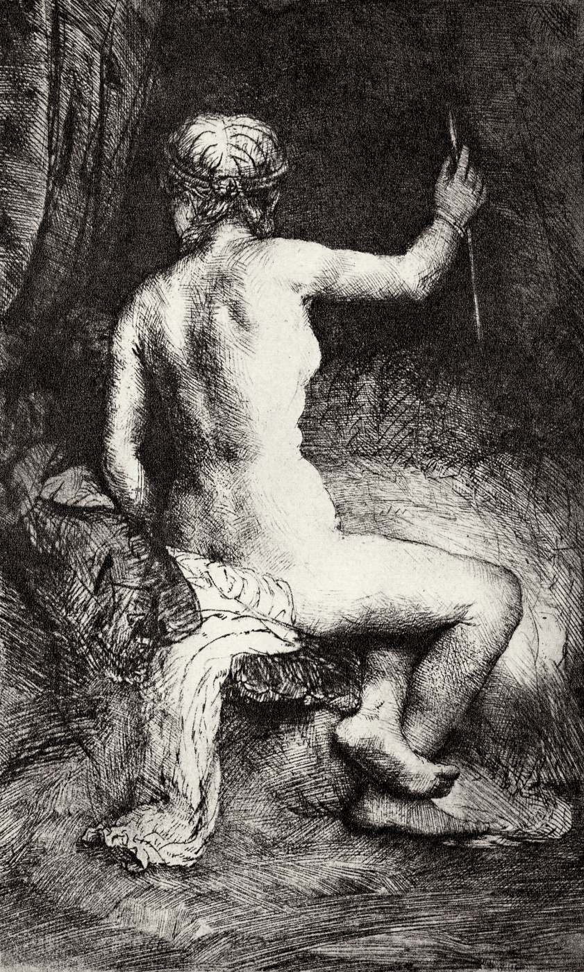 Рембрандт Харменс ван Рейн. Обнажённая со стрелой