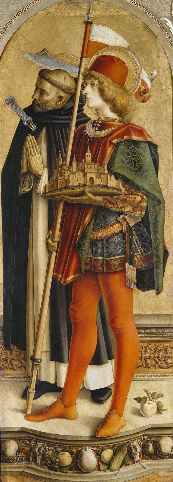 Carlo Crivelli. Saint Peter the Martyr and Saint Venezian of Kaerinsky. Altar Triptych Camerino, right wing
