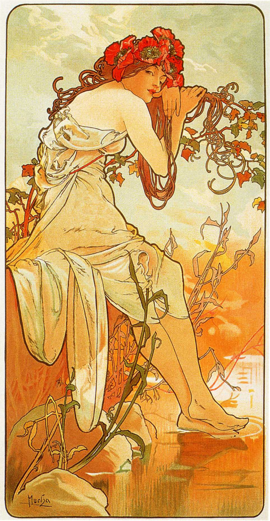 Alfons Mucha. 夏季。来自“四季”系列