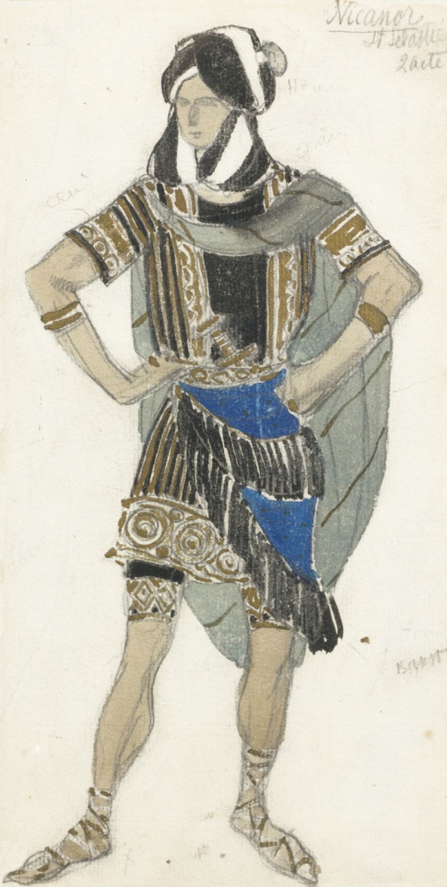 Lev (Leon) Bakst. Costume design for the ballet "the Martyrdom of Saint Sebastian"