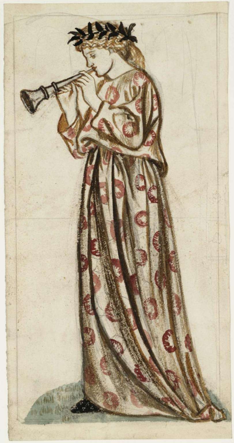 William Morris. Girl with flute