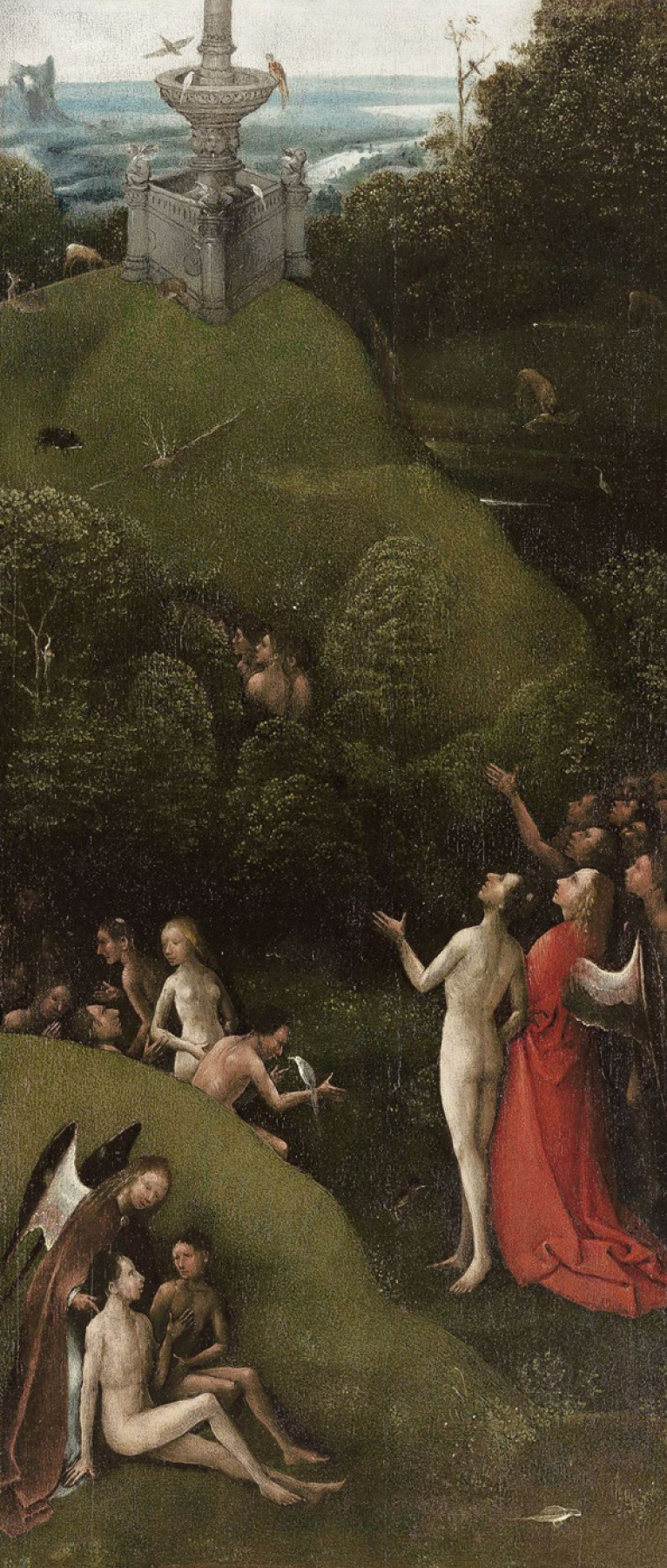 Hieronymus Bosch. Earthly Paradise. The polyptych Visions of the underworld (Blessed and cursed). The left panel