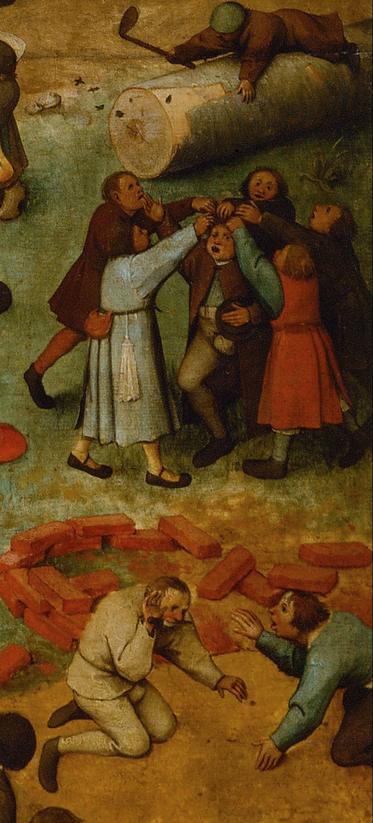 Pieter Bruegel The Elder. Children's games. Fragment 4